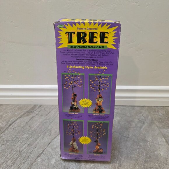 VTG Fun World Light Up Halloween Ceramic Haunted Tree Jack O’Lanterns Base - Picture 3 of 9